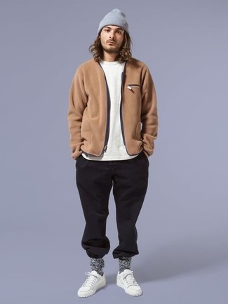 Shearling Trimmed Cotton And Cashmere Blend Corduroy Bomber Jacket