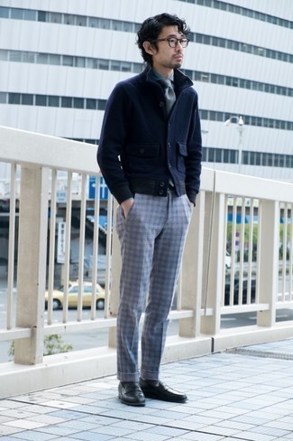 Flat Front Gingham Trousers
