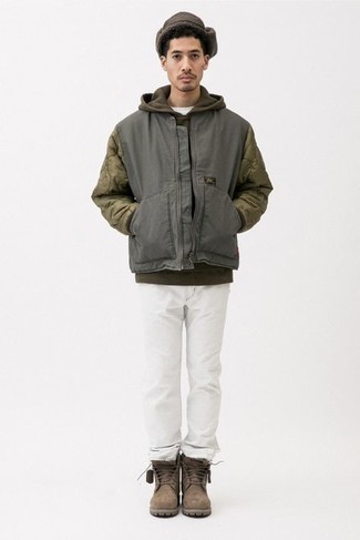 Cosmo Shearling Collar Quilted Bomber Jacket