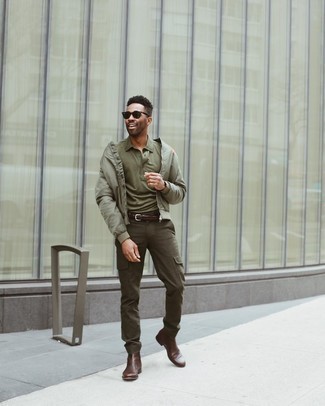 Belted Slim Straight Cargo Pants