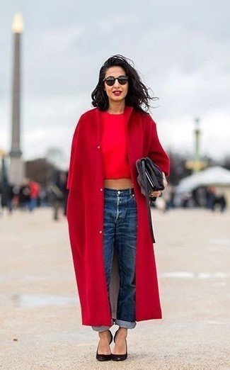 Red Cropped Top Warm Weather Outfits: 