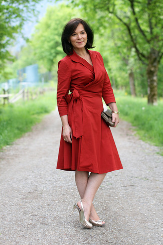 Red Midi Dress Outfits: 