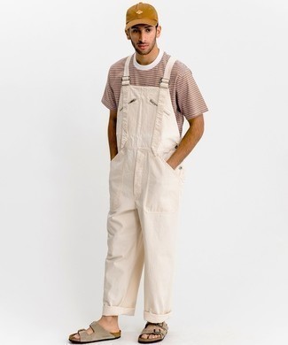 60 Limited Capsule Carpenter Dungarees With Crest Flag Logo In White