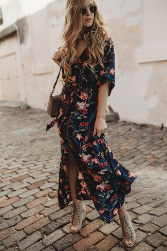 Navy Floral Shirtdress Outfits: 