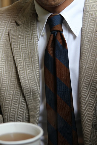 Herringbone Stripe Jacquard Neck Tie