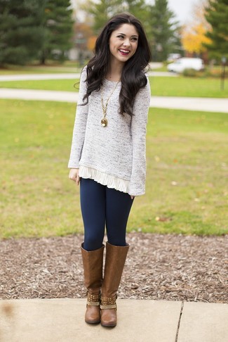 Navy Leggings Outfits: 