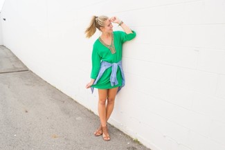 Green Casual Dress Outfits: 