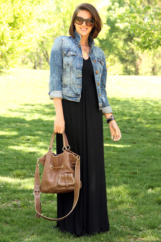 Brown Leather Tote Bag Outfits: 
