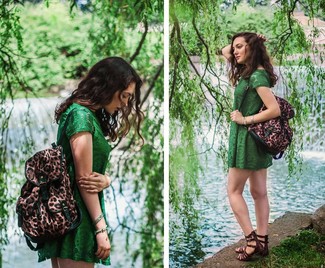 Brown Leopard Backpack Outfits For Women: 