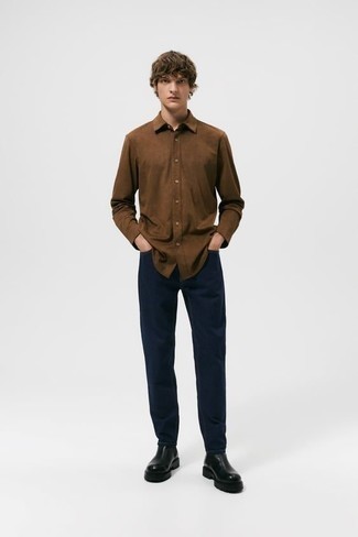 Fashion Shirts Longsleeves Q/S Q\/S Longsleeve brown casual look 