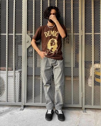 Brown Graphic T Shirt