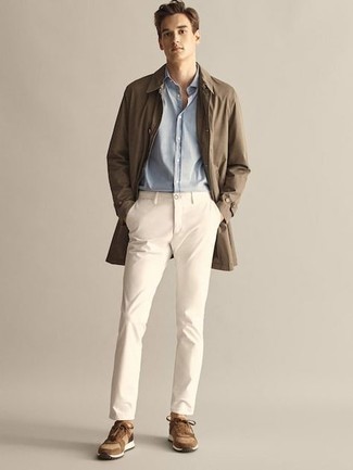Taupe Storm Flap Trench Coat