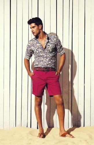 Dark Brown Leather Sandals Outfits For Men: 