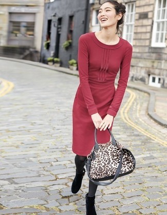 Red Sweater Dress Outfits: 