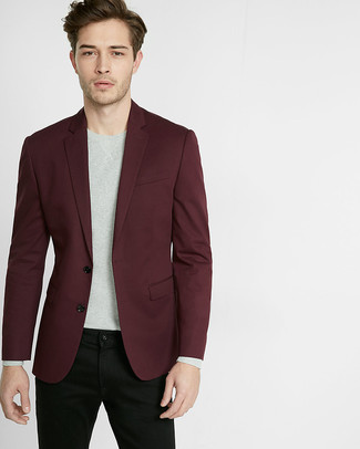 Suit Jacket In Burgundy