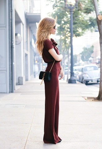 Showcase your sartorial-savvy side by opting for a burgundy jumpsuit.