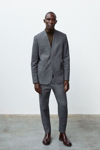 Grey Wool Suit Warm Weather Outfits: 