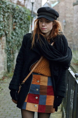 Black Flat Cap Outfits For Women: 