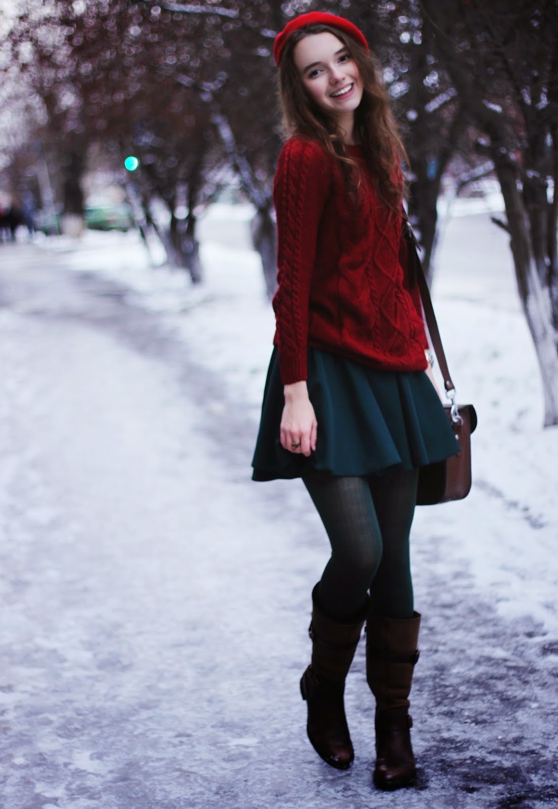 sweater with skater skirt