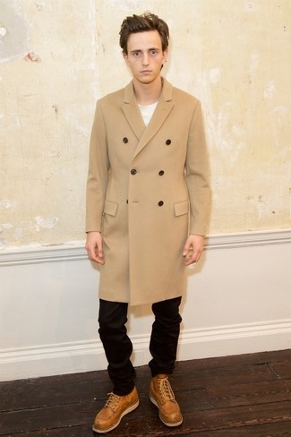 Beige Double Breasted Coat