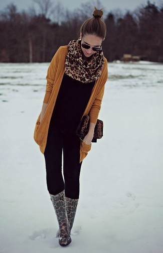 Leopard And Snake Fight Scarf