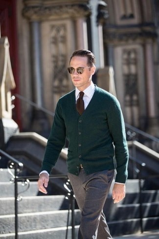 Dark Green Cardigan with Tie Outfits For Men (24 ideas & outfits) |  Lookastic