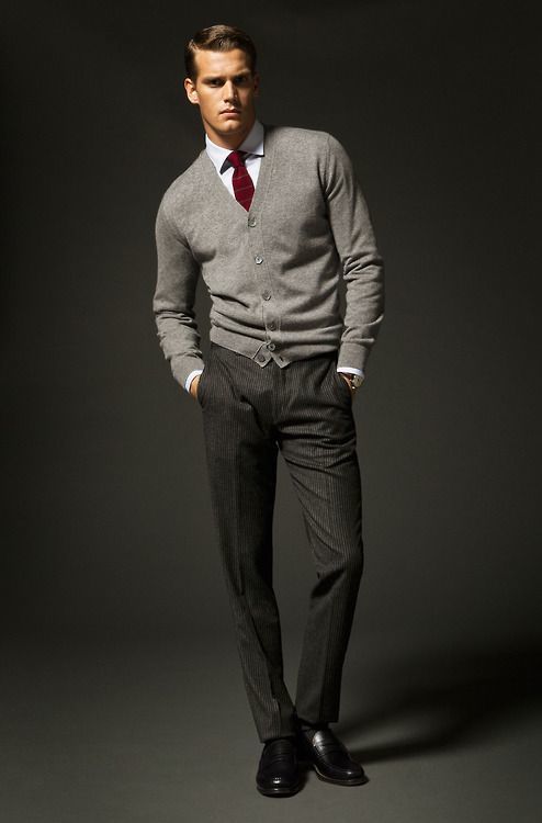 mens shirt and cardigan combo