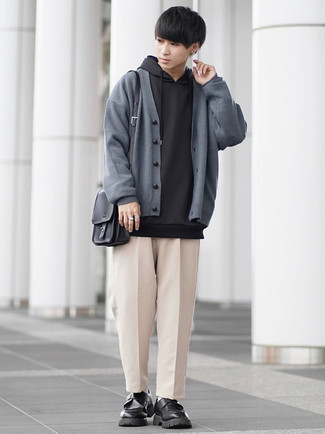 Monks Outfits: For an ensemble that's very simple but can be flaunted in many different ways, dress in a black hoodie and beige chinos. Introduce monks to the mix to instantly switch up the ensemble.