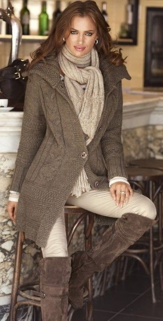 Best Connections Knitted Cardigan brown casual look Fashion Knitwear Knitted Cardigan 