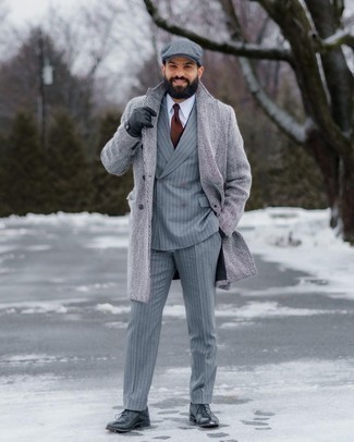 Grey Flat Cap Outfits For Men: 
