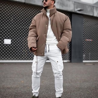 White Turtleneck Outfits For Men: 