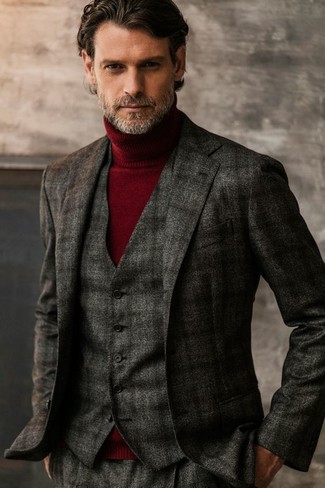 Grey Waistcoat Outfits: A grey waistcoat and charcoal plaid wool dress pants are certainly worth adding to your list of essential menswear pieces.