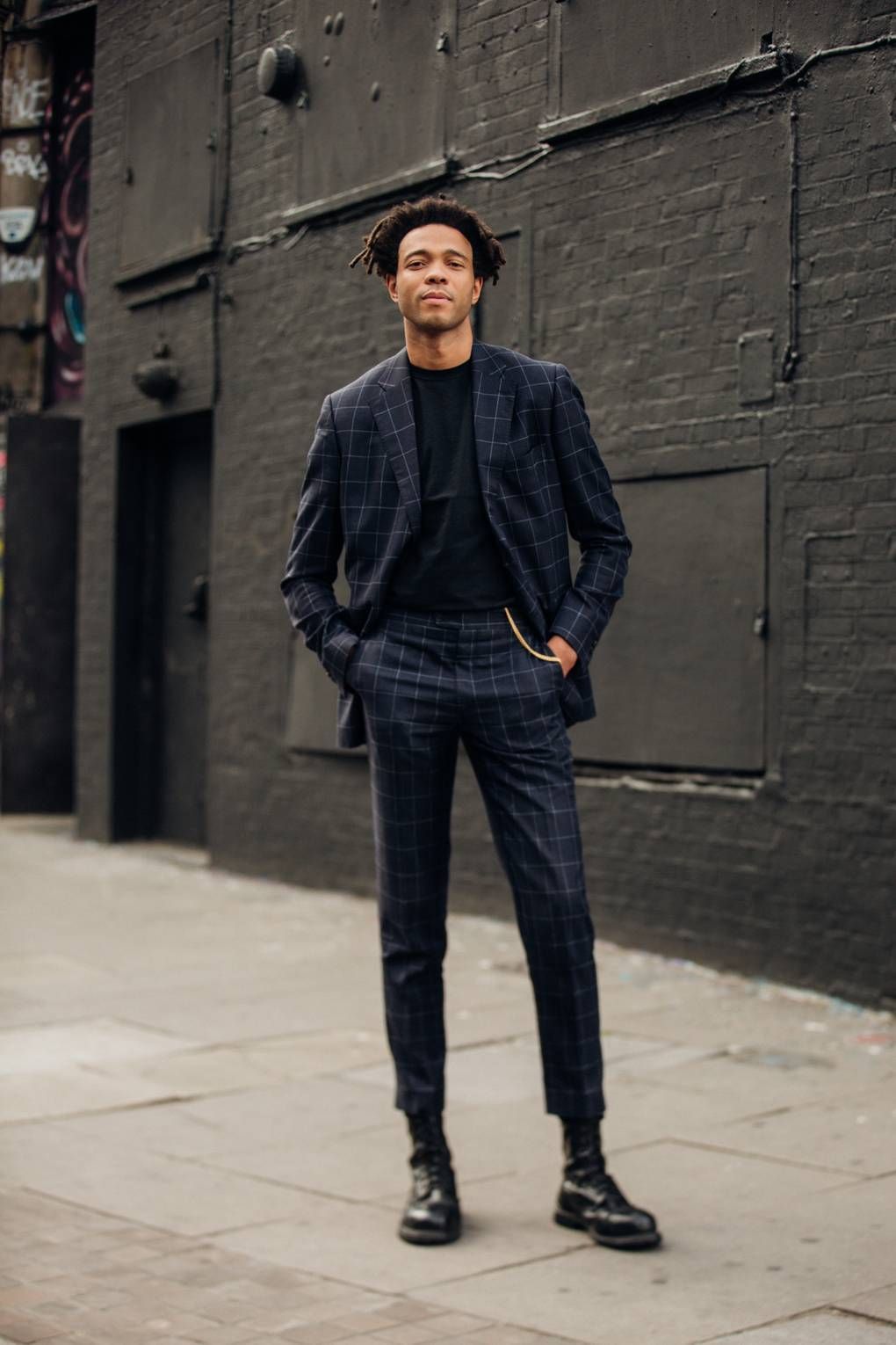 Black Checked Suit