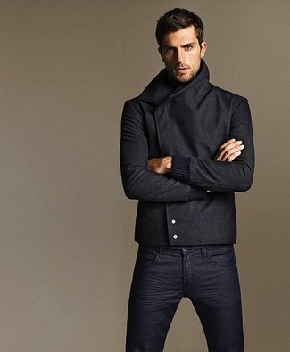 Kenneth Cole New York Classic Peacoat With Knit Bib Lining