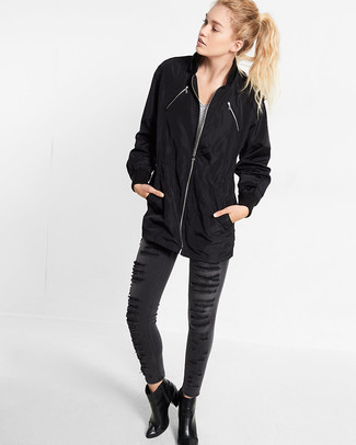 Black Raincoat Outfits For Women: 