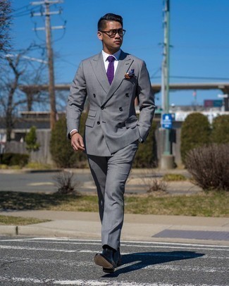 Violet Knit Tie Outfits For Men: 