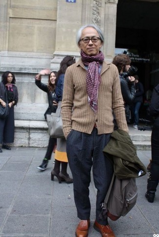 Purple Scarf Outfits For Men: 