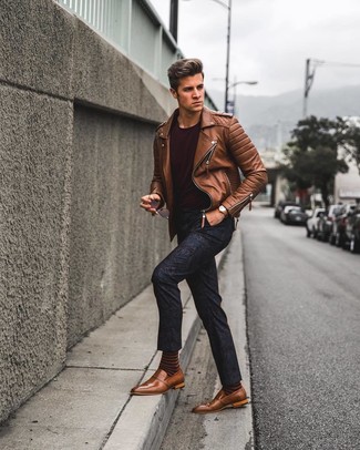 Brown Socks Outfits For Men: 