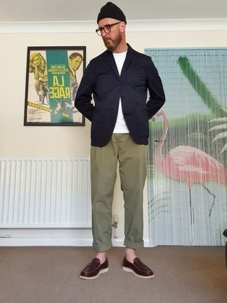 Olive Chinos with Blazer Outfits: 
