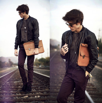 Tobacco Leather Briefcase Outfits: 