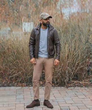 Dark Brown Suede Double Monks Outfits: 