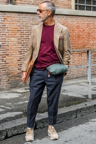 Burgundy Sunglasses Outfits For Men After 60: 