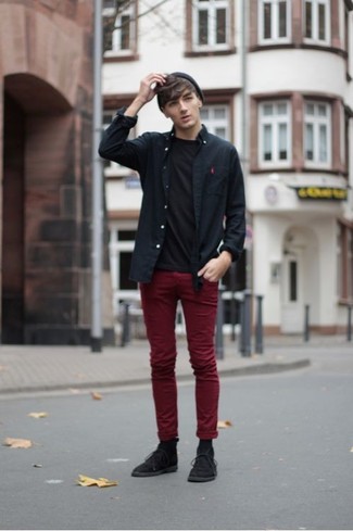 Black Suede Desert Boots Outfits: 