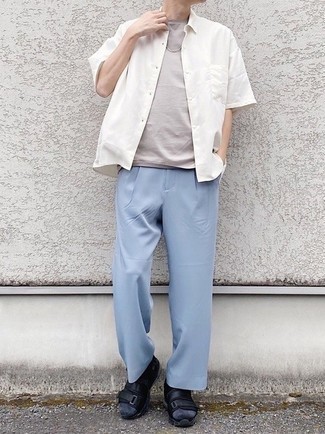 Light Violet Chinos Outfits: 