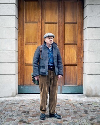 Grey Flat Cap Outfits For Men After 50: 