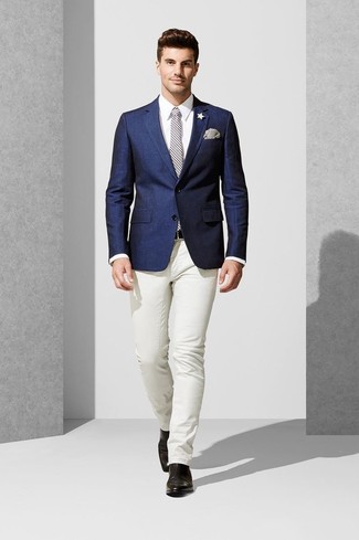 Grey Check Pocket Square Outfits: 