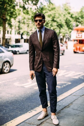 Dark Green Knit Tie Outfits For Men: 