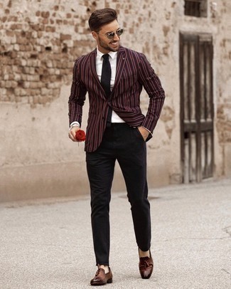 Black Knit Tie Outfits For Men: 