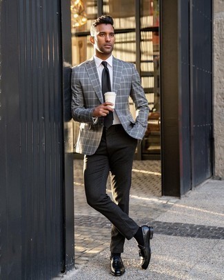 Black Silk Tie Outfits For Men: 