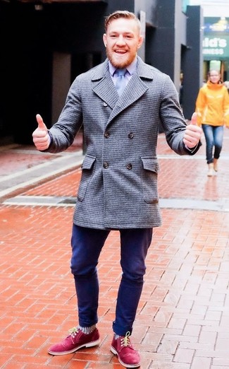 Light Blue Knit Tie Outfits For Men: 